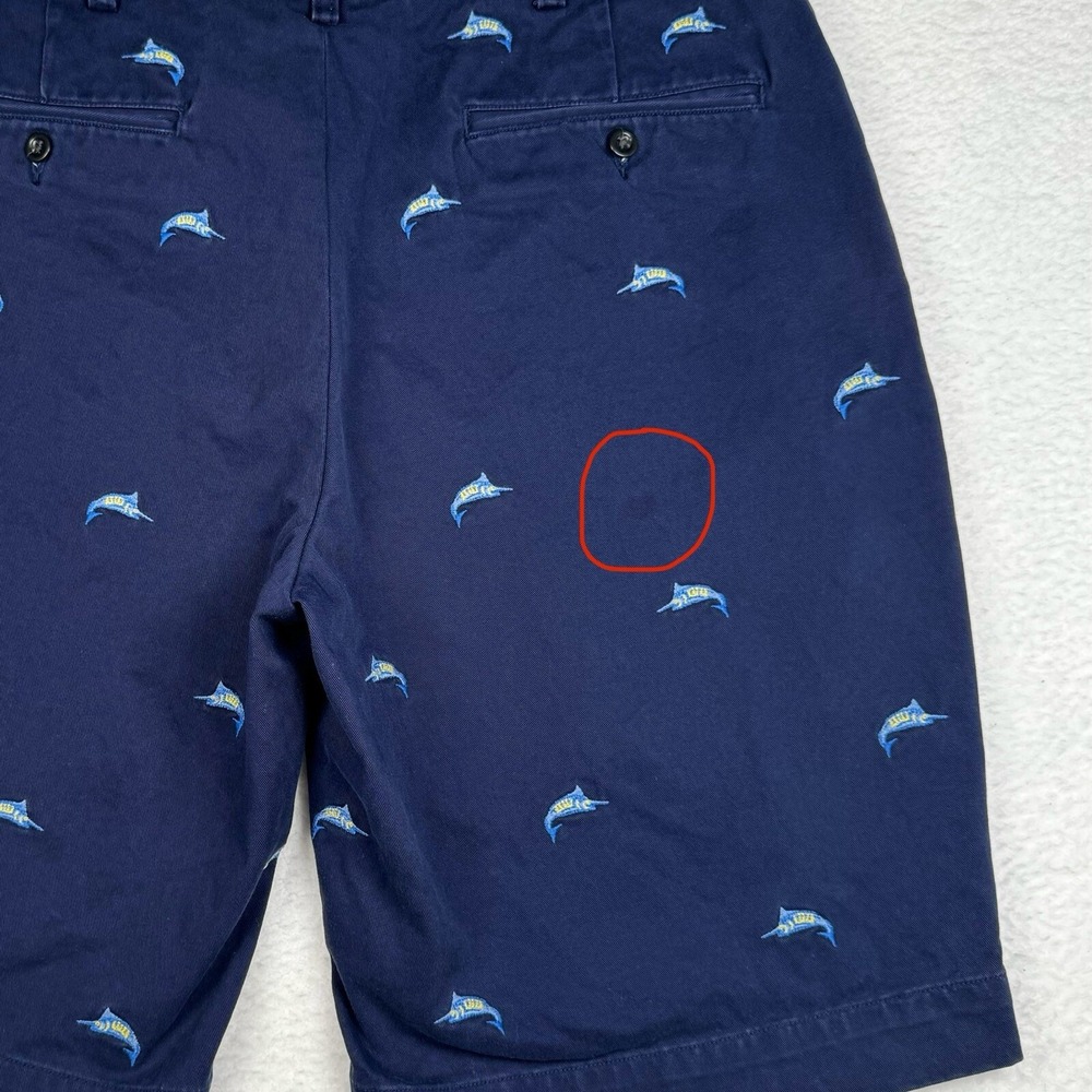Polo Ralph Lauren Blue Shorts - Marlin Fish Embroidered - Men's 35 - Picture 6 of 11